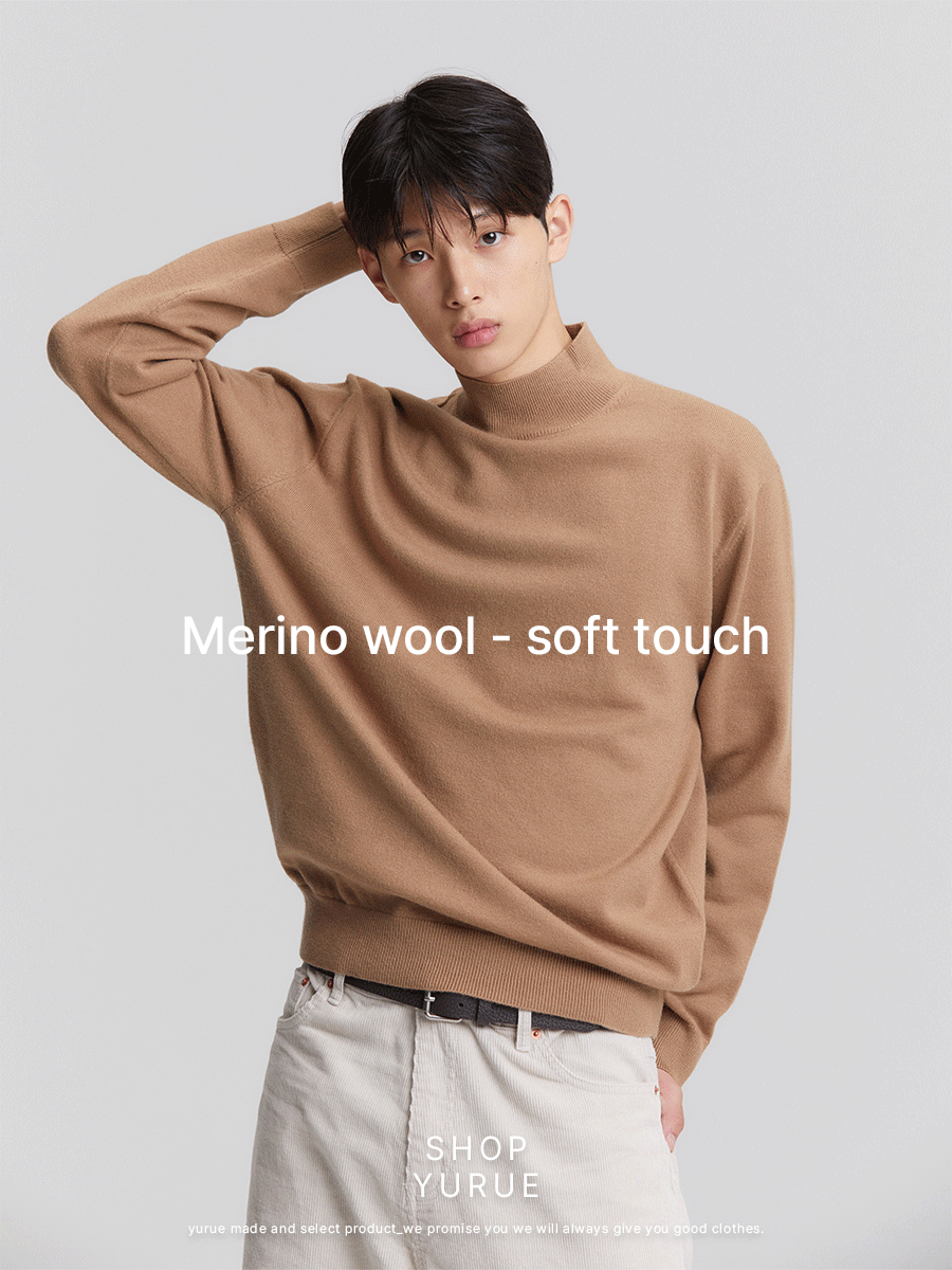 [Merino wool] 메리노 울 터틀 니트