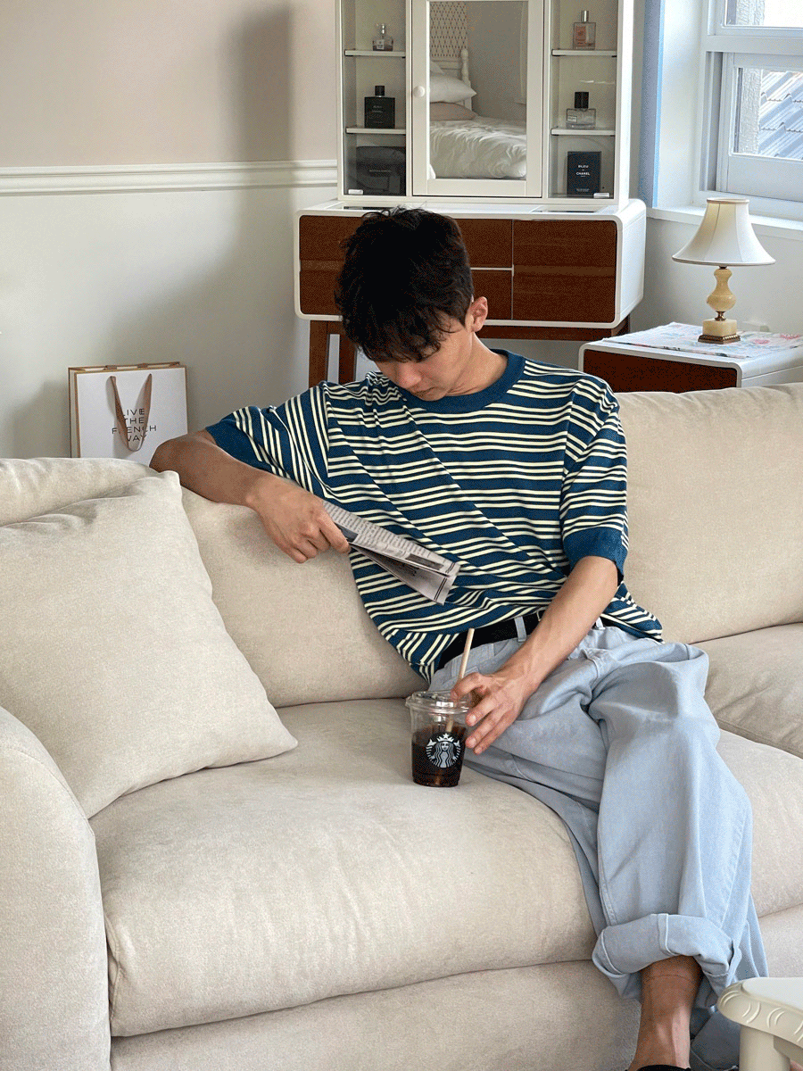 Chen stripe half knit (3color)