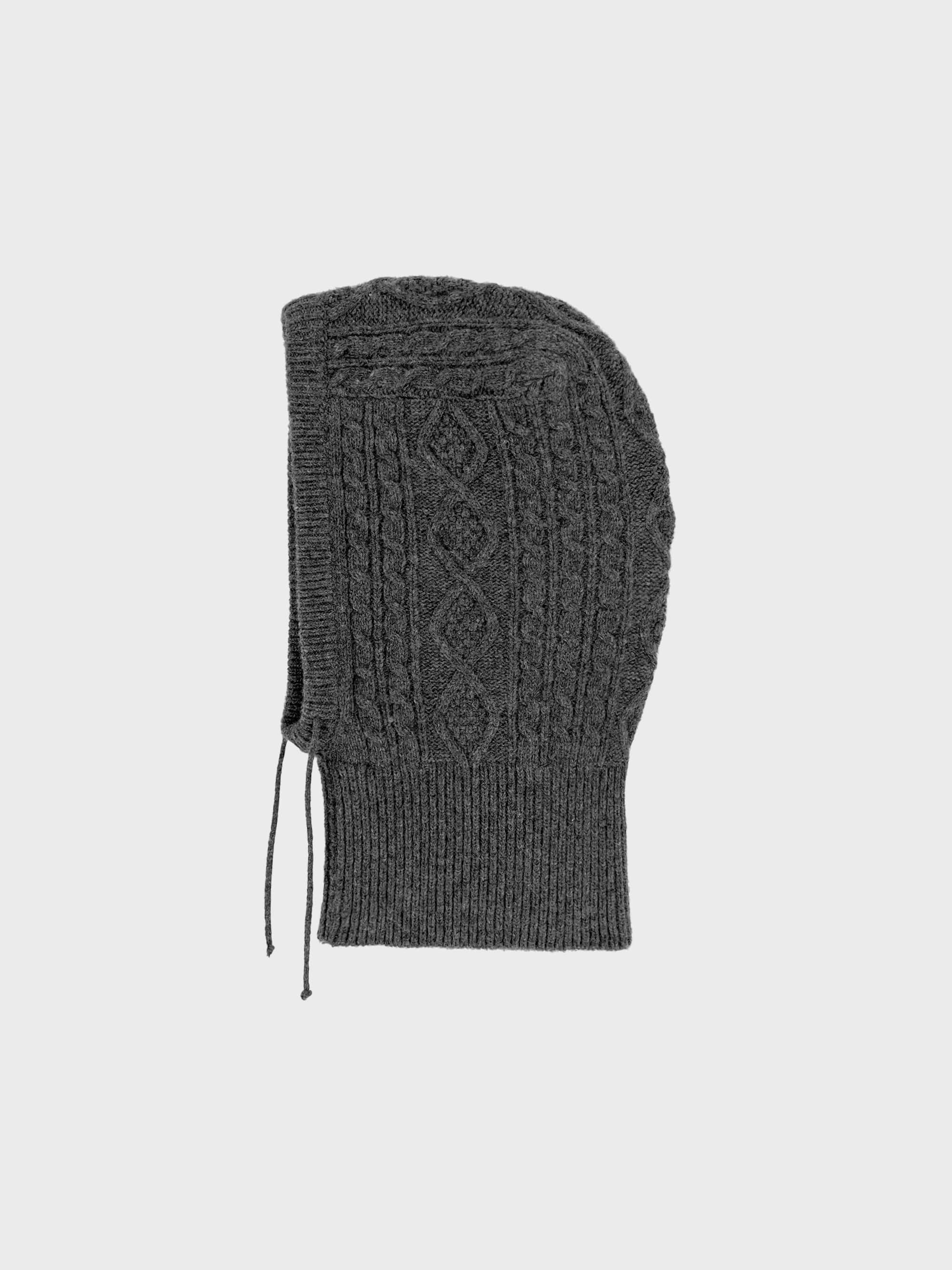 [Wool] Mei cable balaclava (3color)