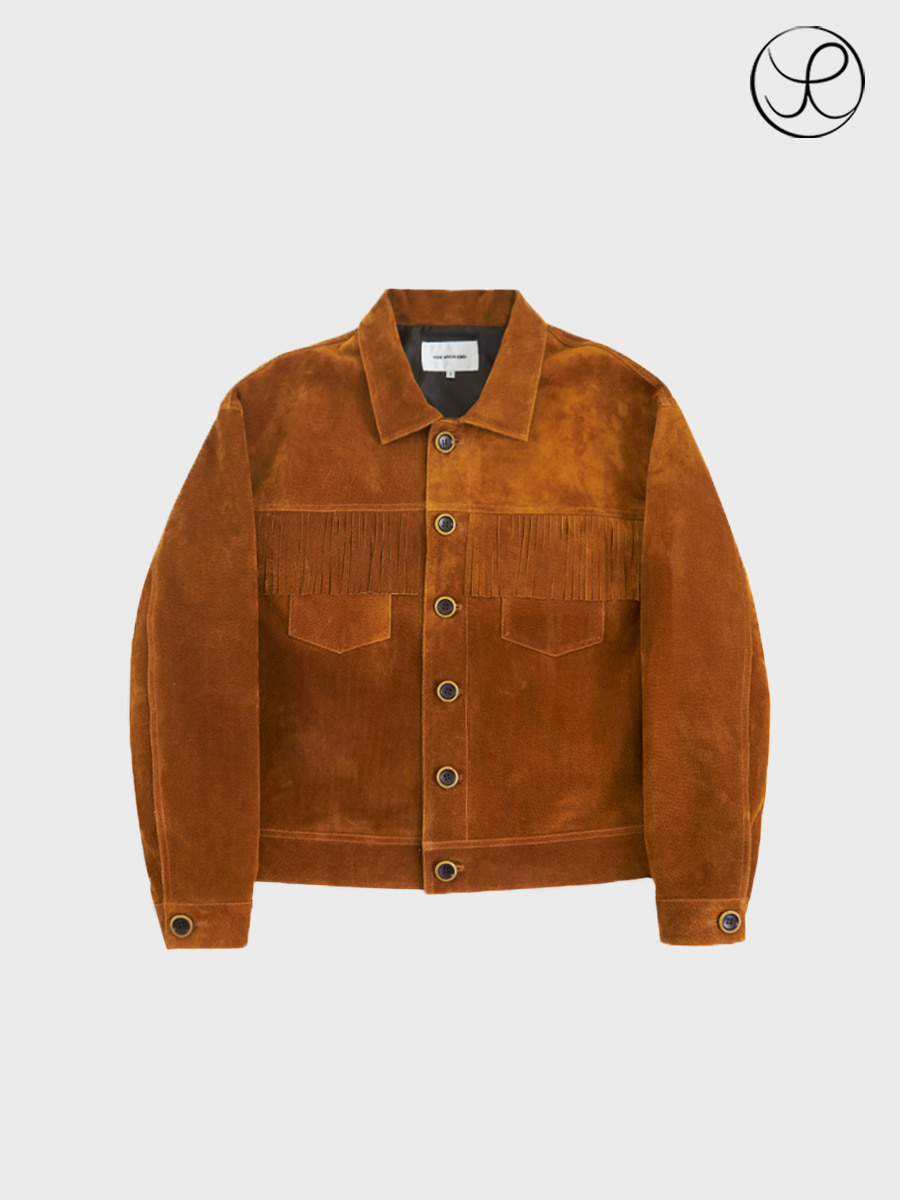 [Yue] Tassel real leather jacket