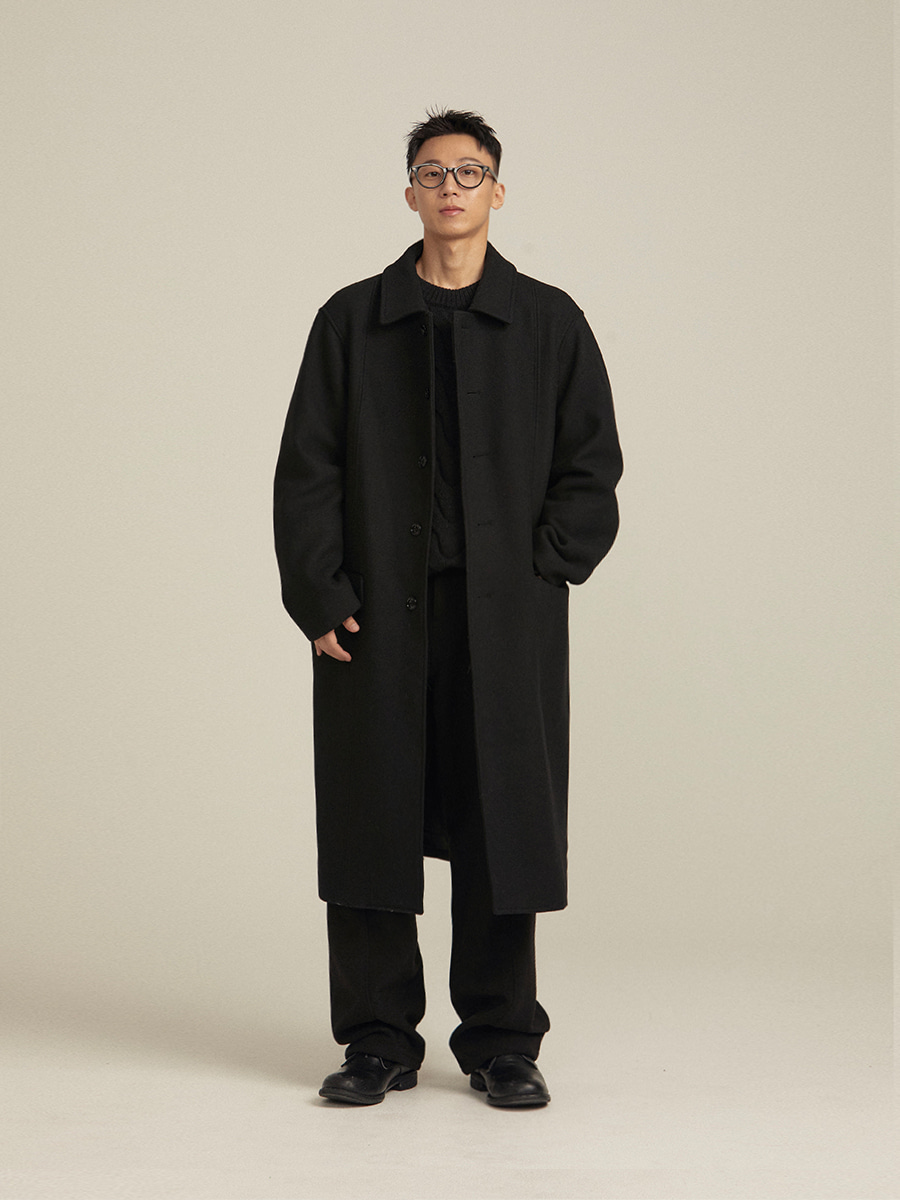 [WOOL] Matt stitch long coat (3color)