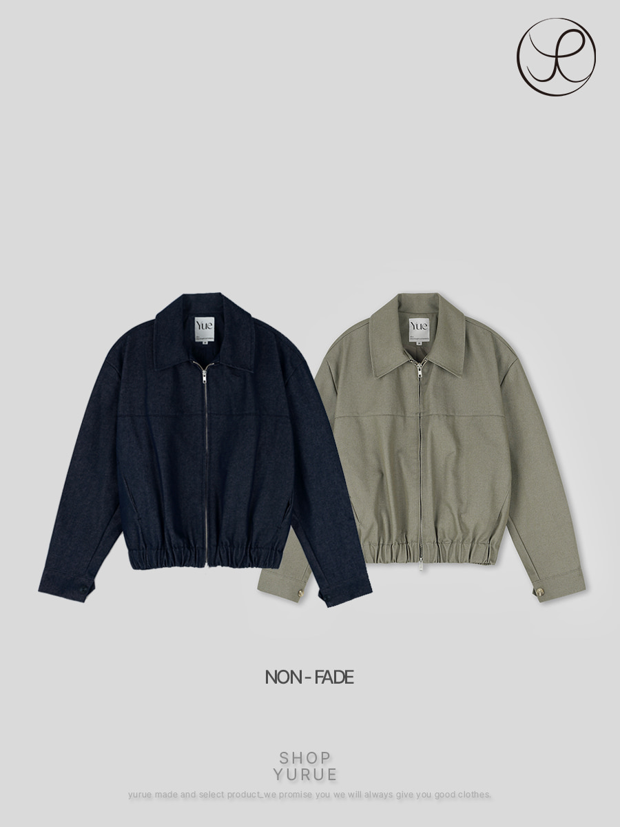 [Yue] Line non fade denim jacket (2color)