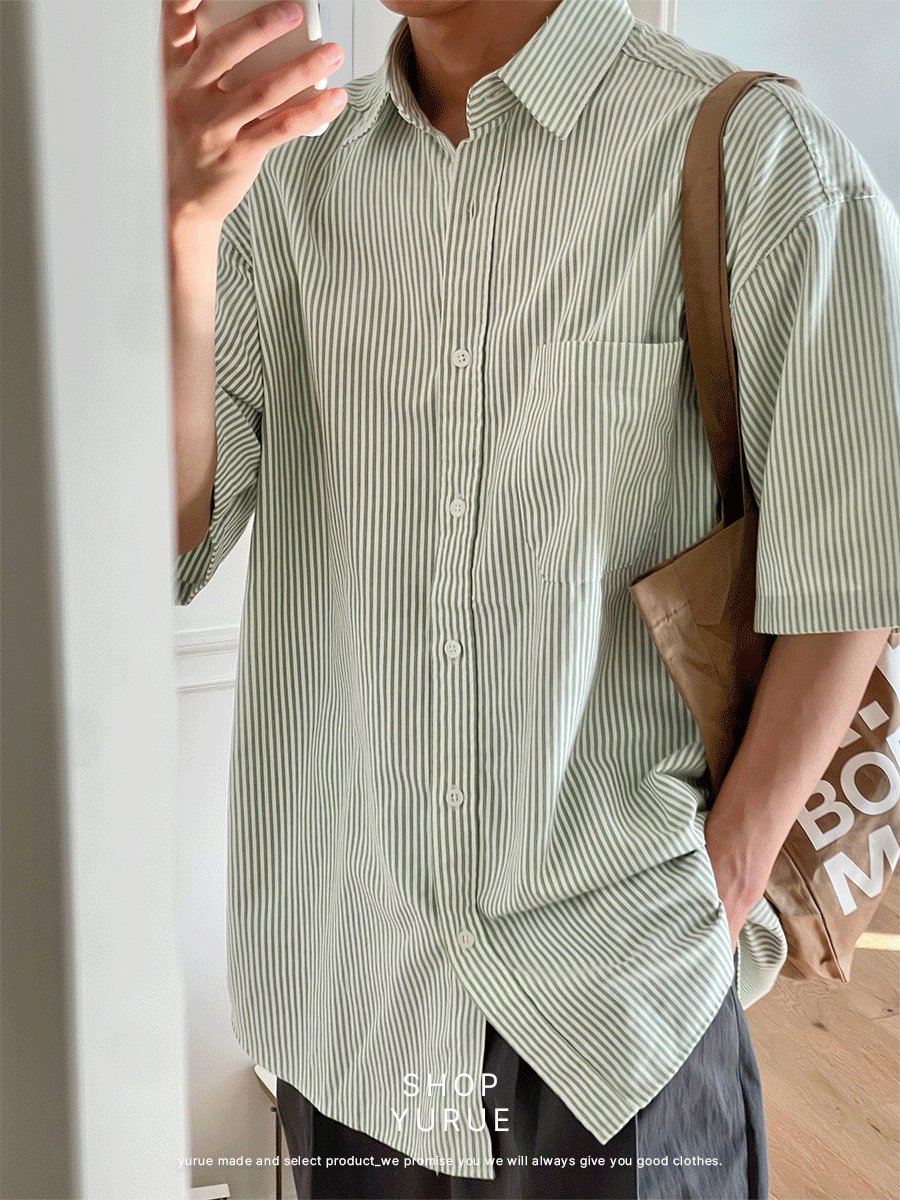 [유루이추천] Solely oxford stripe shirt (5color)