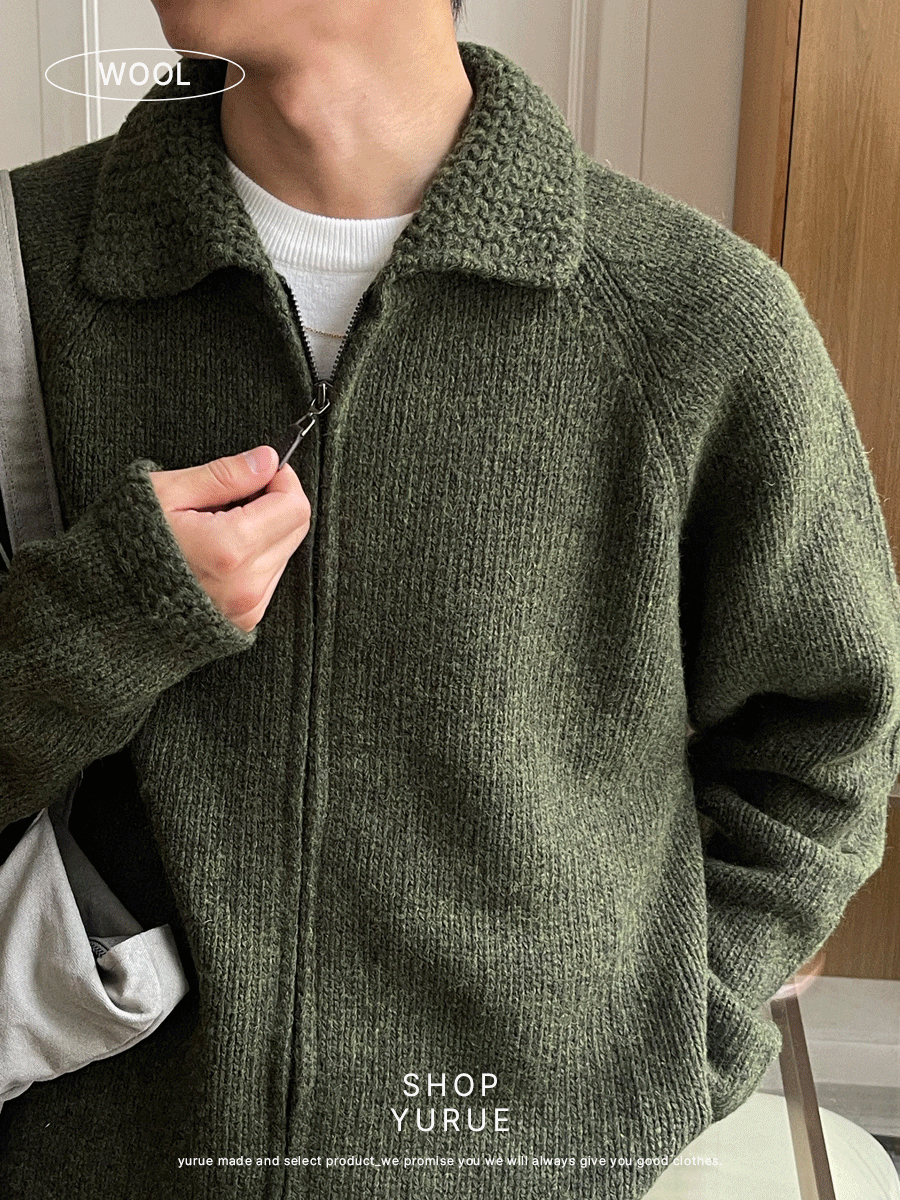 [Wool] Rams wool zip-up knit (4color)