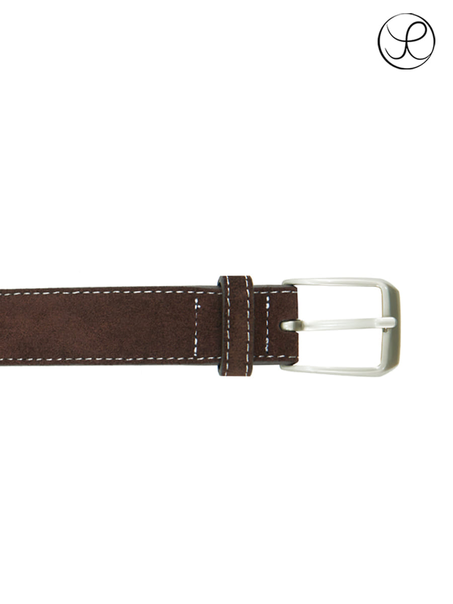 [Yue] Suede stitch belt-Brown