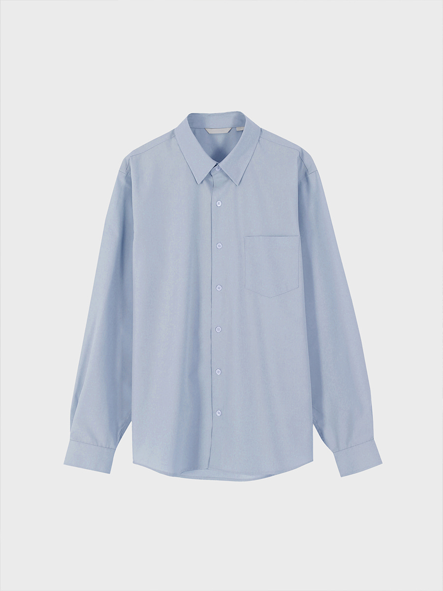 Silky collar hidden button shirts
