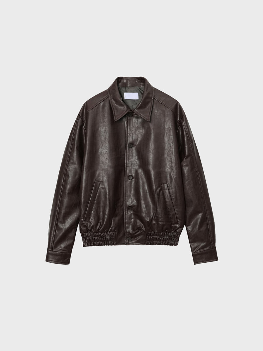 Maha leather blouson jacket (2color)